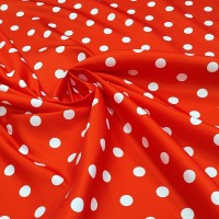 Атлас матовый Абрахам красный в горох