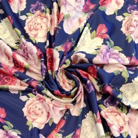 Армани шелк стрейч с акварельными розами