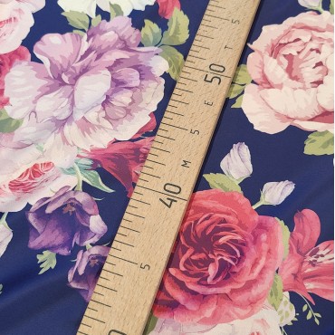 Армани шелк стрейч с акварельными розами