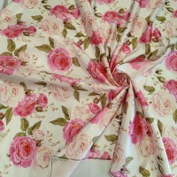 Вискозный атлас стрейч Vella с розами