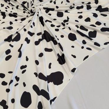 Атлас стрейч Linda с пятнистым принтом
