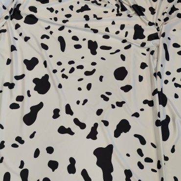 Атлас стрейч Linda с пятнистым принтом
