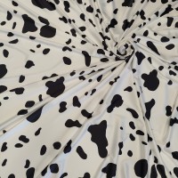 Атлас стрейч Linda с пятнистым принтом
