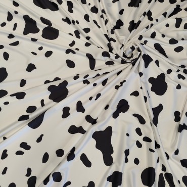 Атлас стрейч Linda с пятнистым принтом