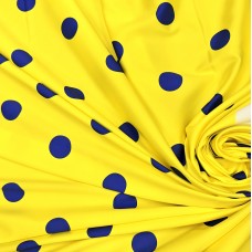 Армани шелк стрейч синий горох на желтом