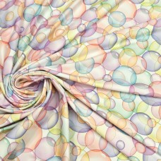 Атлас стрейч Linda с мыльными пузырями