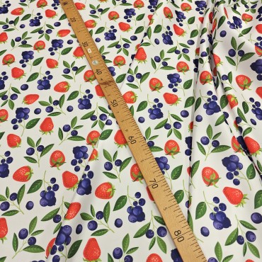 Армани шелк стрейч с принтом клубника с черникой