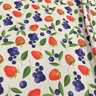 Армани шелк стрейч с принтом клубника с черникой