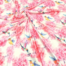 Армани шелк стрейч с цветочным принтом и колибри