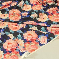 Матовый стрейч атлас Linda c принтами