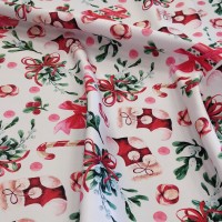 Атлас матовый Абрахам новогодний принт