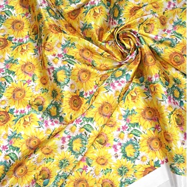 Атлас с блеском Кристалл с солнечными подсолнухами