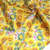 Атлас с блеском Кристалл с солнечными подсолнухами