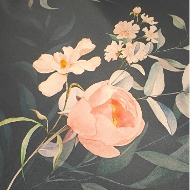 Плотный стрейч атлас Amerikan saten likra с красивым принтом розы