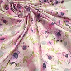 Атлас с блеском Кристалл с бабочками на анемонах