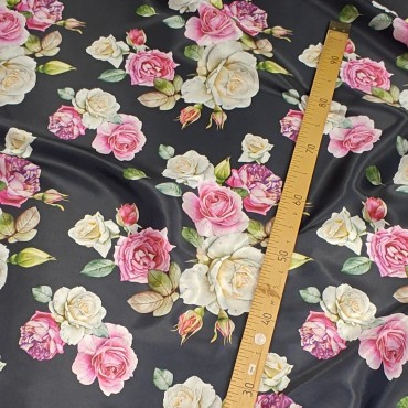 Плотный стрейч атлас Amerikan saten likra с красивыми Розами