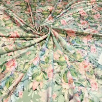 Вискозный атлас стрейч Vella с красивыми Розами