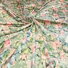 Вискозный атлас стрейч Vella с красивыми Розами