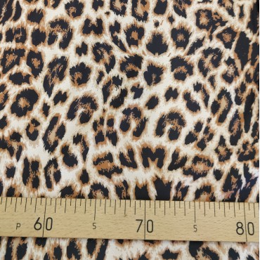 Вискозный атлас стрейч Vella с леопардовым принтом