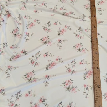 Вискозный атлас стрейч Vella с принтом розочки