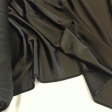 Вискозный атлас стрейч костюмно-плательный Vella черный цвет