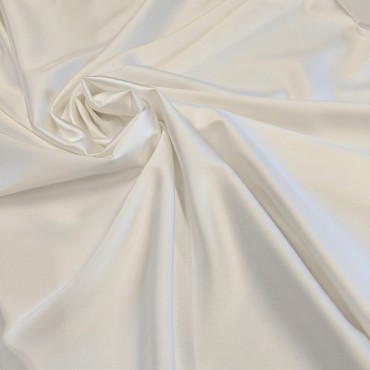 Вискозный атлас стрейч костюмно-плательный Vella молочного цвета