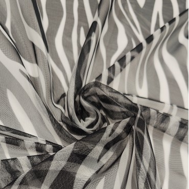 Сетка стрейч с принтом Зебра