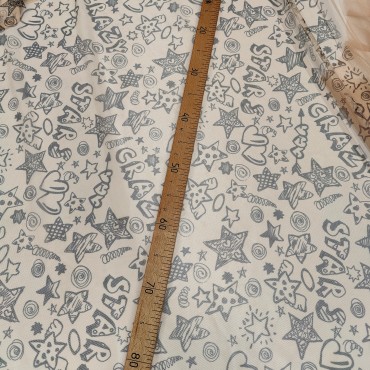 Сетка стрейч телесная с принтом