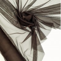 Фатин стрейч темно коричневый цвет