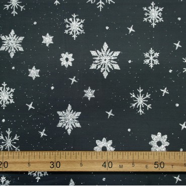 Фатин снежинки - цвет белый 1