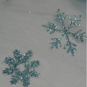Фатин снежинки - цвет голубой 29