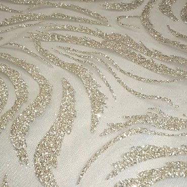 Фатин с глиттером платина 