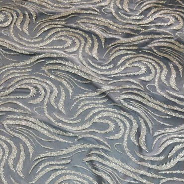 Фатин с глиттером платина 