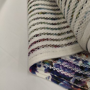 Плательный неопрен сетка с цветочным принтом