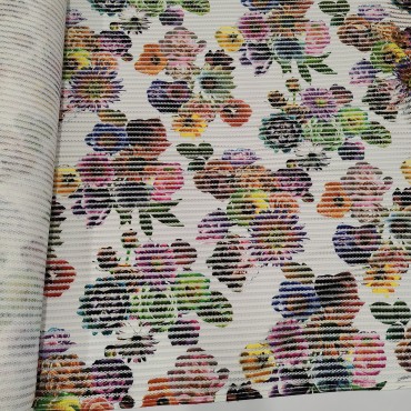 Плательный неопрен сетка с цветочным принтом