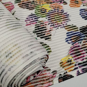 Плательный неопрен сетка с цветочным принтом