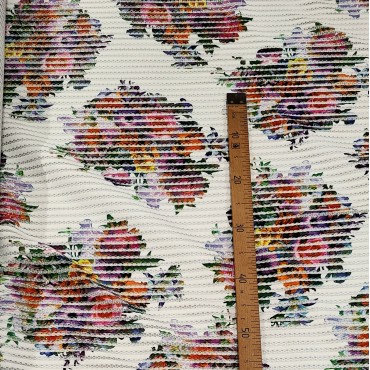 Плательный неопрен сетка с цветочным принтом