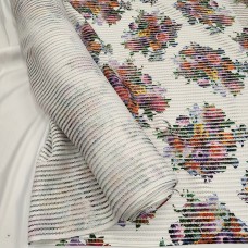 Плательный неопрен сетка с цветочным принтом