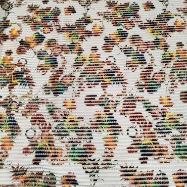 Плательный неопрен сетка с цветочным принтом