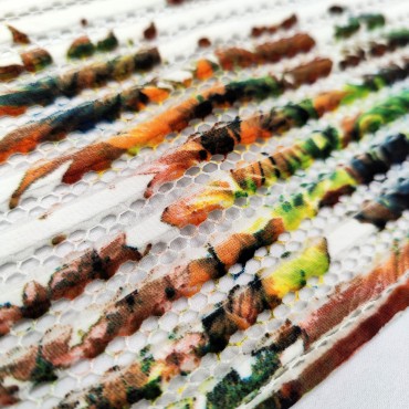 Плательный неопрен сетка с цветочным принтом