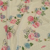 Шитье с принтом розово голубая гортензия