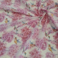 Полулен с цветочным принтом и колибри