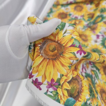 Поплин плательный с подсолнухами