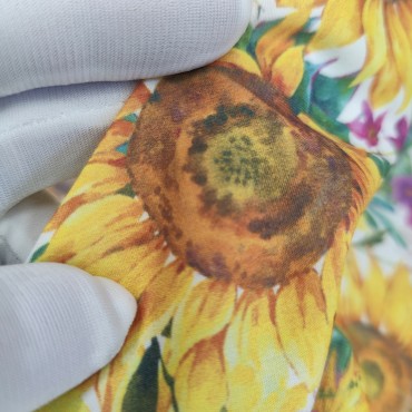 Поплин плательный с подсолнухами