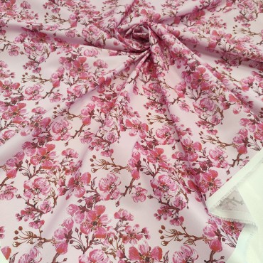 Поплин плательный с сакурой