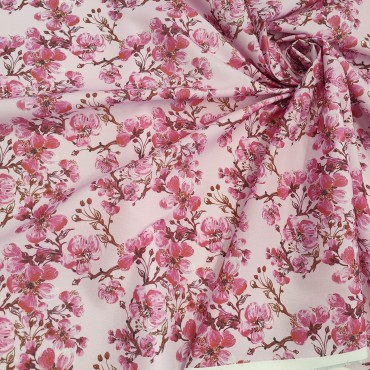 Поплин плательный с сакурой