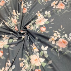 Поплин плательный с красивым принтом розы
