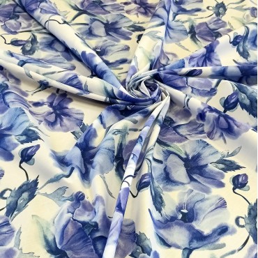 Поплин плательный с цветочным принтом