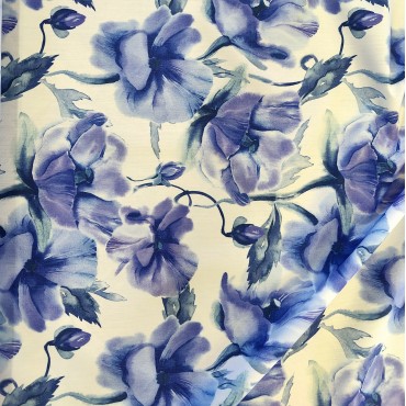 Поплин плательный с цветочным принтом