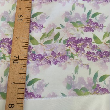 Поплин плательный с акварельными фиолетовыми цветами